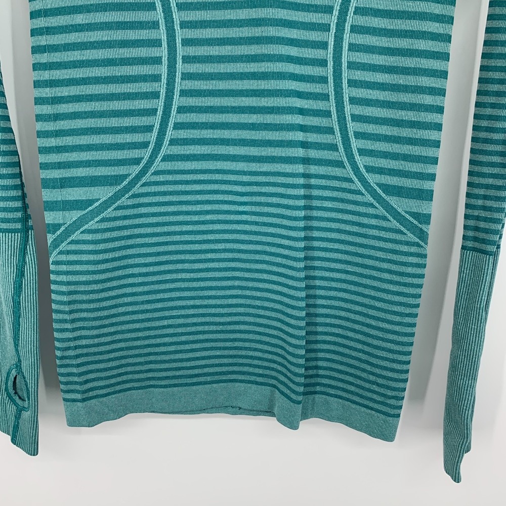 lululemon athletica Teal Striped Long Sleeve Top - Picture 5 of 13
